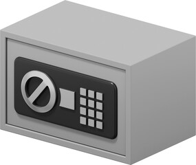 Poster - Modern safe icon. PNG transparent background. 3d rendering.