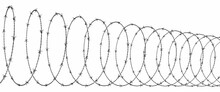 Spiral Of Barbed Wire. Oblique View. 3D Illustration