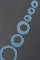 Sticker - gray background with blue paper circles