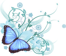 Beautiful Blue Butterfly Background