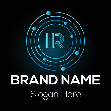 Abstract IR letter modern initial lettermarks logo design