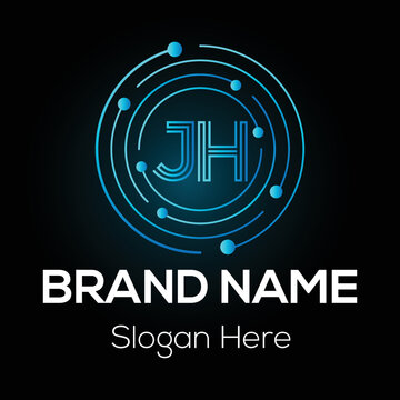 Abstract JH letter modern initial lettermarks logo design