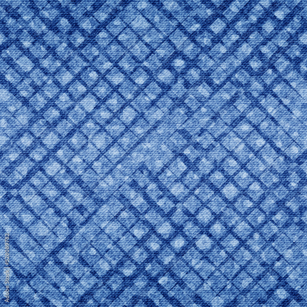 Denim seamless pattern. Repeated jeans background. Blue shibori texture.  Repeating abstract printed. Modern vintage printing. Repeat design for  prints. Denim faded material. Vector illustration Stock Vector | Adobe Stock, image size:1000x1000