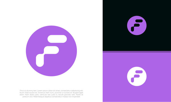 Initials F logo design. Initial Letter Logo. Innovative high tech logo template.