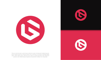 Poster - Initials G logo design. Initial Letter Logo. Innovative high tech logo template.