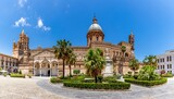 Fototapeta  - Palermo, Italy: July 6, 2020: Palermo Cathedral is the cathedral church of the Roman Catholic Archdiocese of Palermo, located in Palermo, Sicily, southern Italy.