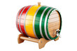 Wooden barrel with Guinean flag, 3D rendering