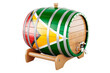 Wooden barrel with Guyanese flag, 3D rendering