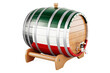Wooden barrel with Kuwaiti flag, 3D rendering