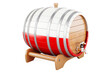 Wooden barrel with Polish flag, 3D rendering