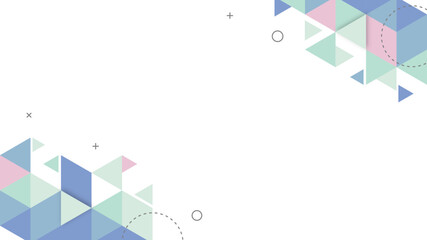 Wall Mural -  Modern Abstract Background with Low Poly Triangle Retro Memphis and Pastel Colors
