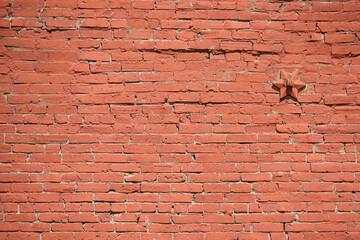 Wall Mural - facade view of old brick wall background