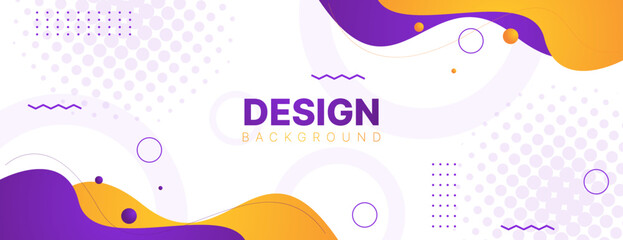 Sticker - abstract banner background with fluid shapes in purple and orange color. vector illustration