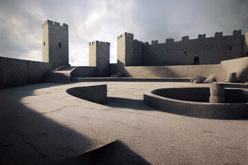 Wall Mural - 3D rendering Old fairytale castle