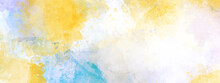 Abstract Colorful Watercolor For Horizontal Background Designed With Earth Tone Watercolor Background. Watercolor Paint Like Gradient Background.