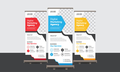 Wall Mural - Business Roll-Up Banner Set, Use Corporate Business, Agency, Travel, Gym, Fashion.