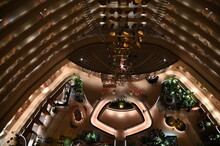 Marina Bay, Singapore - September 3, 2022: The Interiors Of A Luxury Hotel In Marina Bay