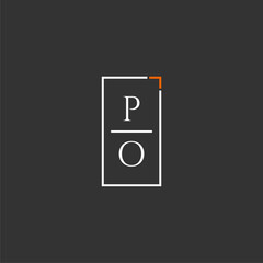 PO initial monogram logo for technology with square style design