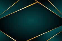 Dark Green And Gold Abstract Background. - Vector.