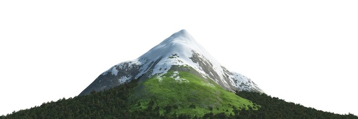 Fototapete - Snowy mountains Isolate on white background 3d illustration