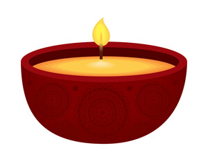 Sticker - diwali diya vector icon