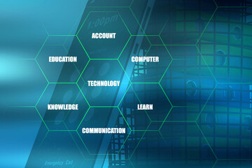 Poster - 2D Digital Abstract Business Networking background