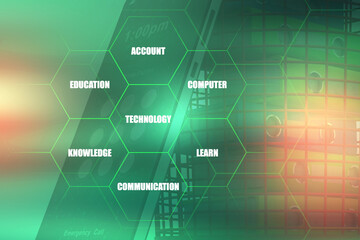 Poster - 2D Digital Abstract Business Networking background