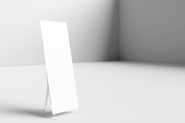 Wall Mural - Blank white x banner display mockup, isolated, 3d rendering
