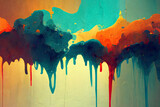 Fototapeta Młodzieżowe - Beautiful color dripping mobile desktop wallpaper