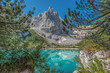Landscape in the Dolomites with lake 