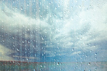Autumn View Window Raindrops On Glass, Abstract Sad Landscape Wallpaper
