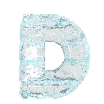 Symbol made of ice. letter d