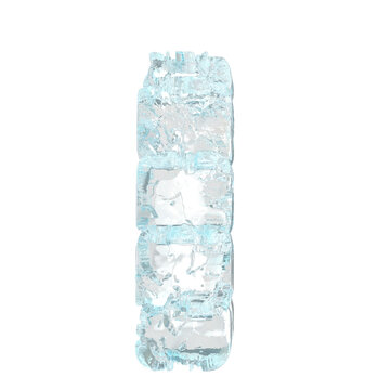Symbol made of ice. letter i