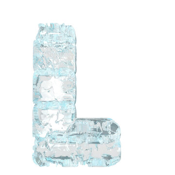 Symbol made of ice. letter l