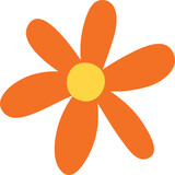 Fototapeta Pokój dzieciecy - cute orange daisy handraw flower png 
