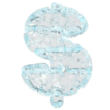 Symbol 3d made of ice