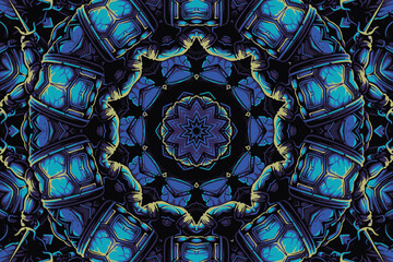 Abstract background with a colorful mandala pattern unusual flower shape