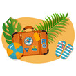 travel and tourism.  Beach vacation vector icon isolated on white background