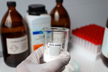 Poster - zinc oxide in glass, chemical in the laboratory