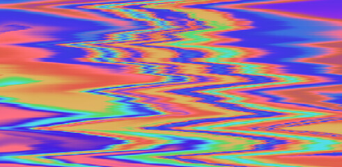 Aufkleber - Glitched and distorted background with pixel sorting effect. Analog TV or computer screen.