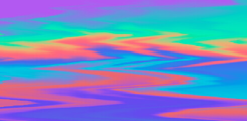 Aufkleber - Glitched and distorted holographic background with pixel sorting effect. Analog TV or computer screen.
