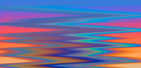 Aufkleber - Glitched and distorted holographic background with pixel sorting effect. Analog TV or computer screen.