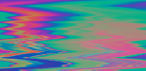 Aufkleber - Glitched and distorted holographic background with pixel sorting effect. Analog TV or computer screen.