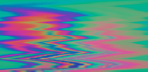 Aufkleber - Glitched and distorted holographic background with pixel sorting effect. Analog TV or computer screen.