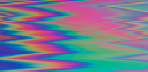 Aufkleber - Glitched and distorted holographic background with pixel sorting effect. Analog TV or computer screen.