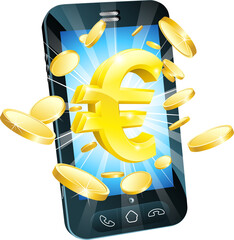 Wall Mural - Euro money phone concept