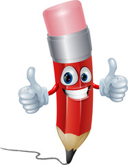 Poster - Pencil mascot man