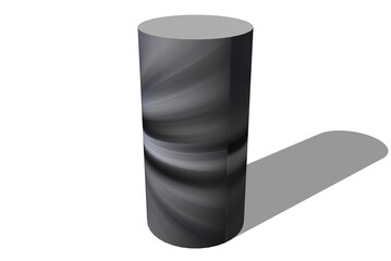 Wall Mural - Black and white cylinder from 3d material isolated on a white background