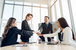 © kelvn - Stack of hands symbolizing trust and cooperation, Group of professional business people are working and brainstorming discussed about work in conference room.
