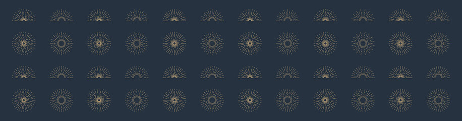 Wall Mural - Retro sunburst vector icon set. Sunburst design elements collection. Vintage sunbeam collection. Vector graphic